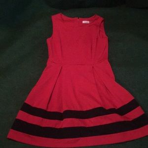 Calvin Klein Red w/ black stripes dress!